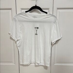 NWT Abercrombie & Fitch White Skimming Tee (Martini)
